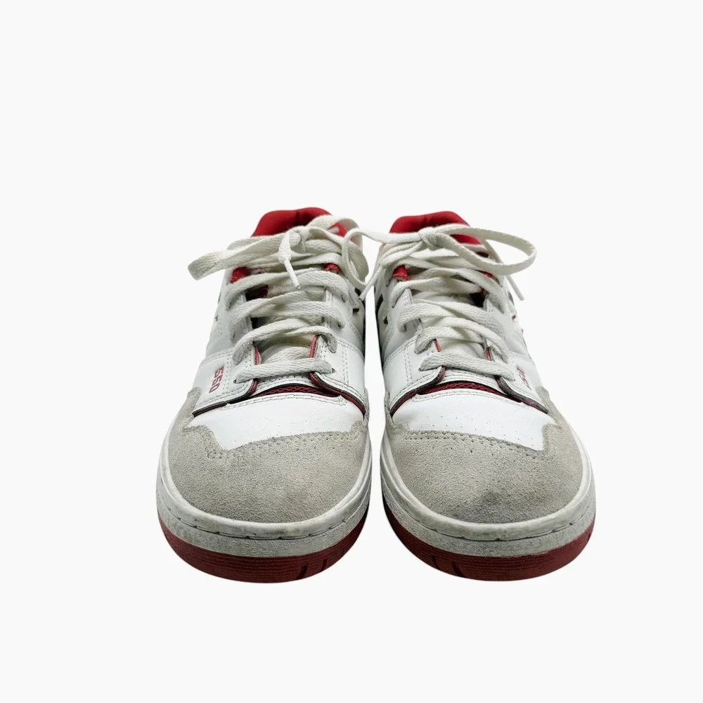 New Balance 550 Men's‎ White Red Suede Leather Low Top Sneakers Size 7